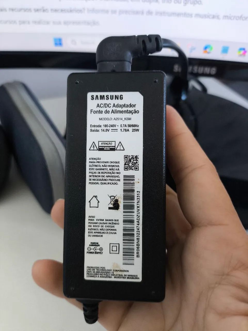 Monitor Samsung 27 polegadas Quebrado + Fonte e Cabo HDMI - Foto 5