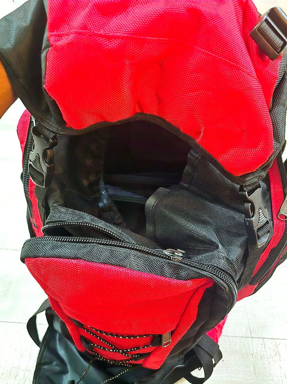 Mochila de camping vermelha 130L - Foto 6