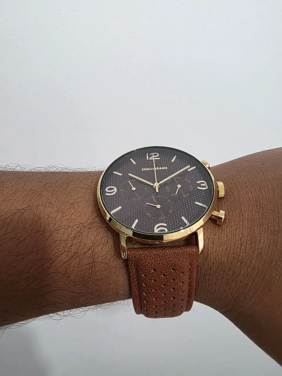 Relógio Masculino Chilli Beans Marrom 42mm - Foto 4