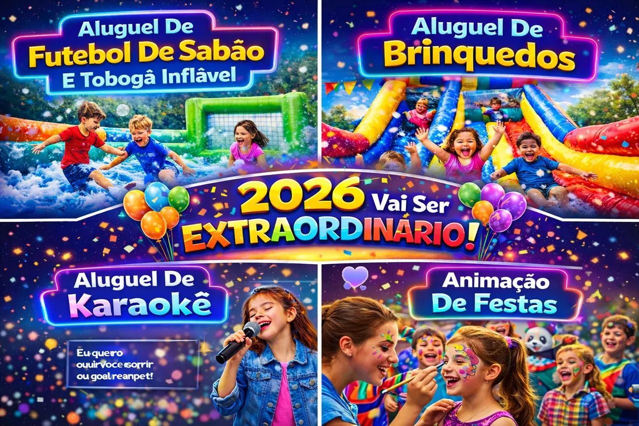 Pula Pula, Área Baby, Tobogã Inflável, Futebol De Sabão e Muito Mais 