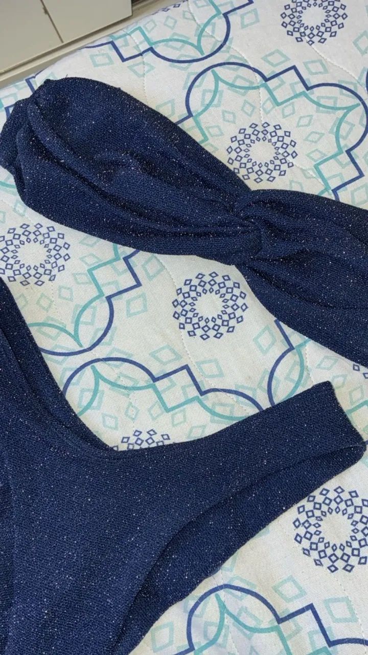 Biquíni lurex azul marinho - Foto 3
