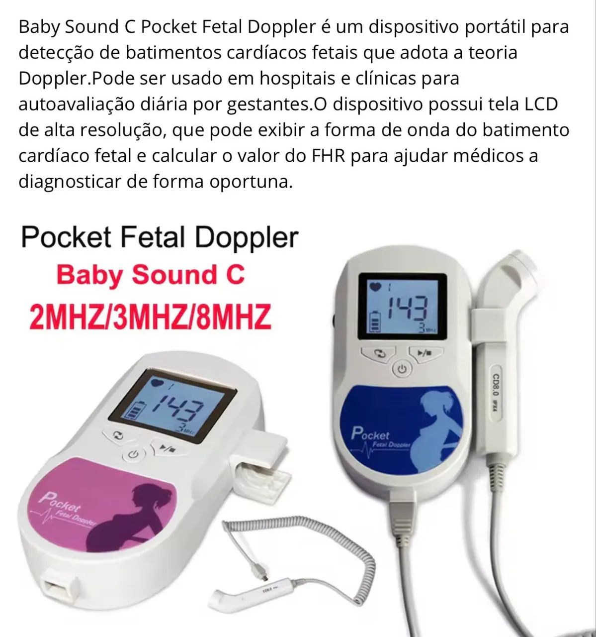 Doppler para feto pocket  - Foto 3