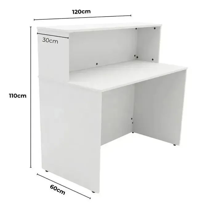 Balcão Atendimento Recepção Consultório Branco MDF Usado - Foto 3