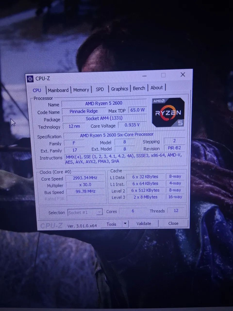 Ryzen 5 2600 6/12 funcionando perfeitamente 