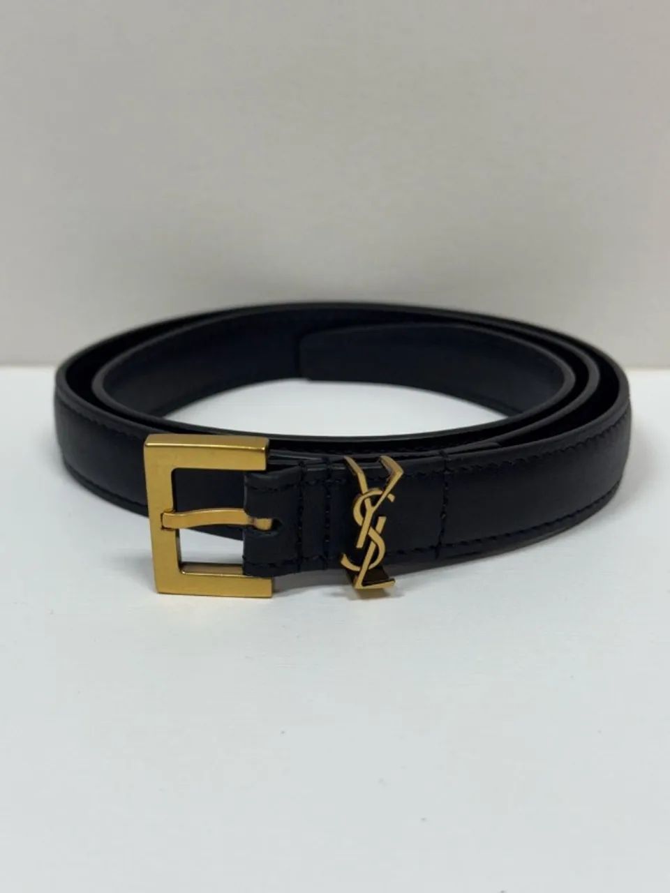 cinto saint laurent couro preto