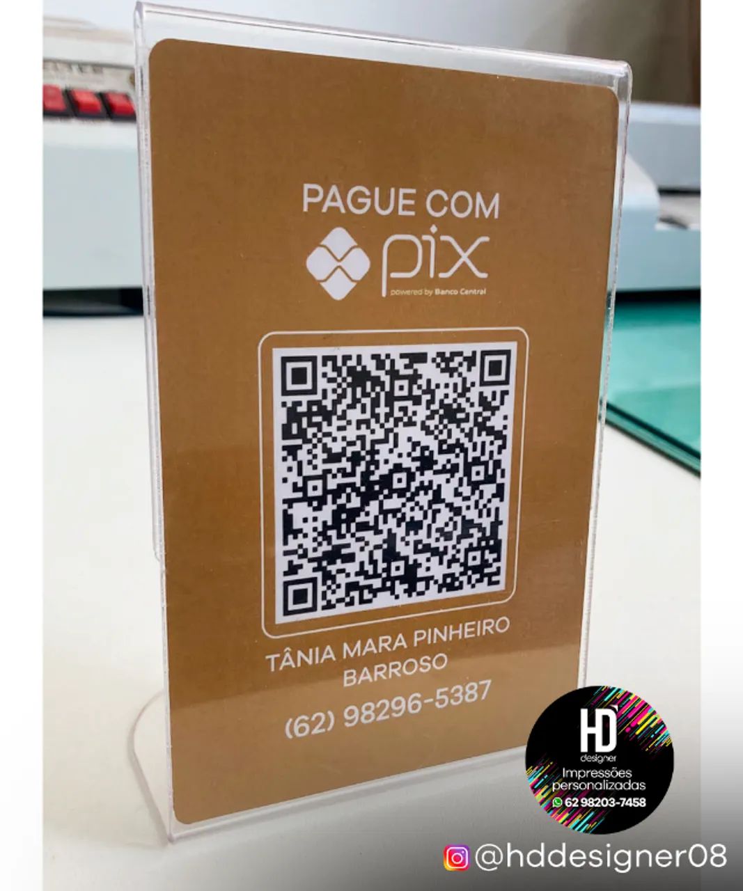 Display Placa de PIX em Acrílico Personalizada - Gráfica Rápida - Foto 5