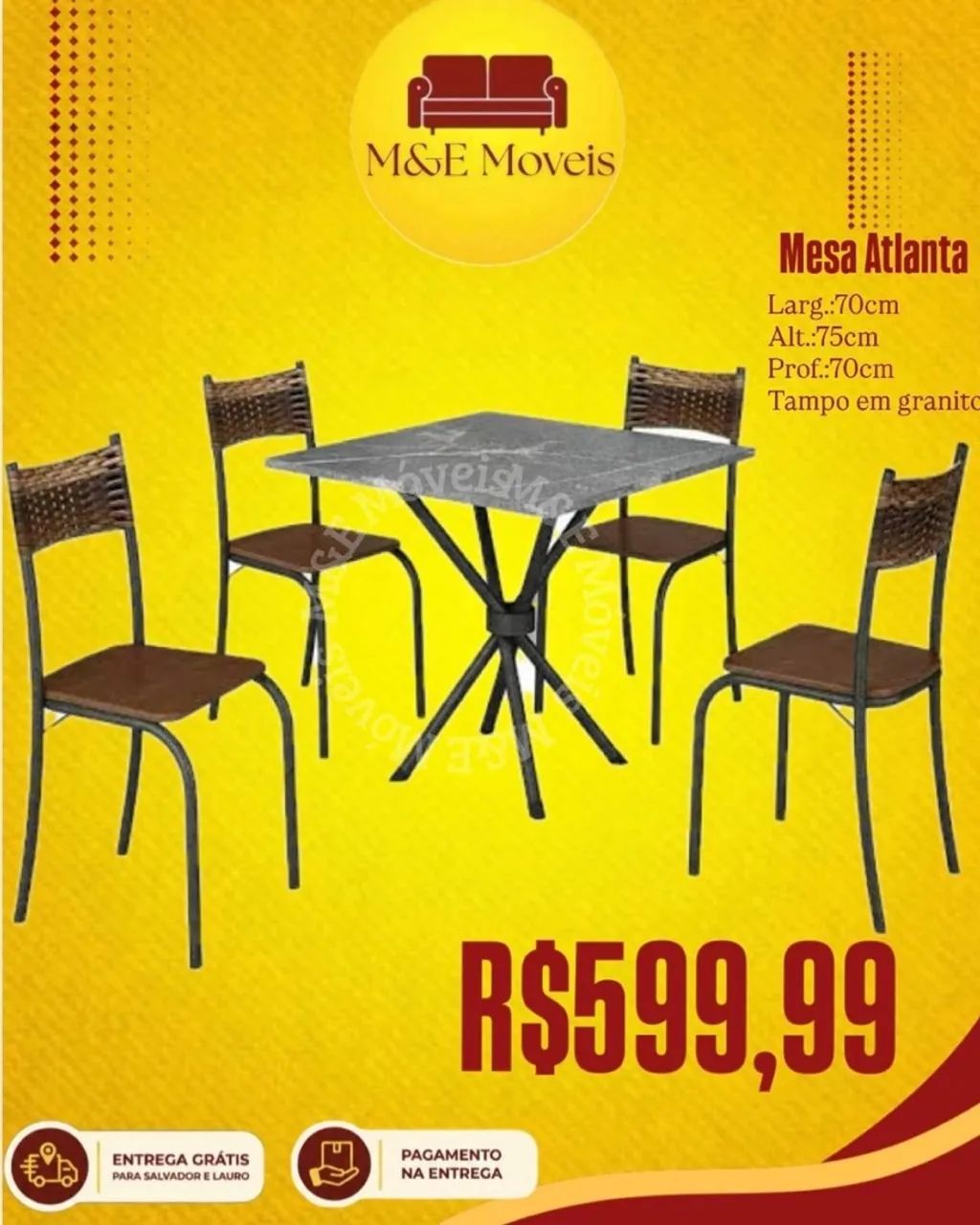 Mesa de jantar 4 cadeiras 