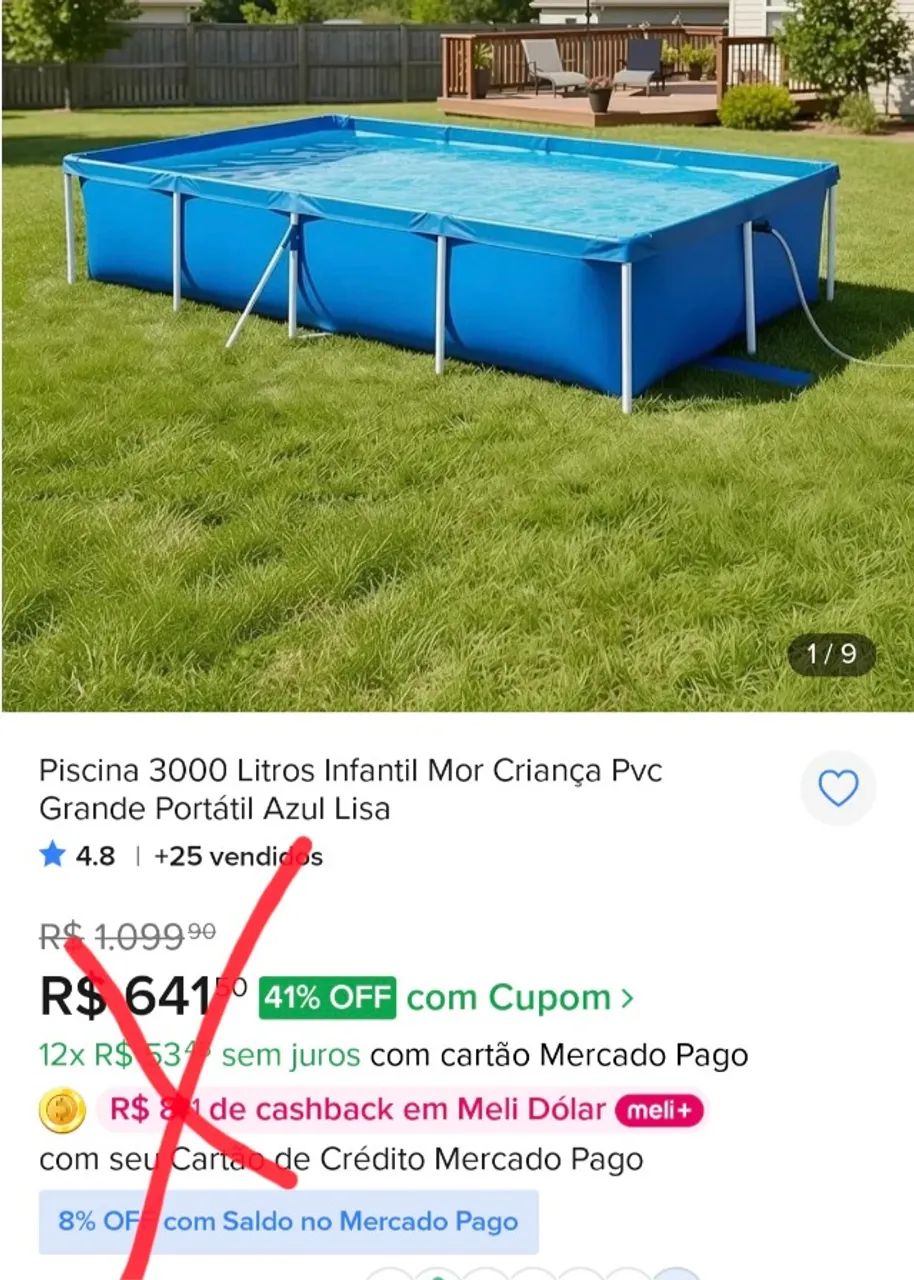 Piscina Retangular 3000 Litros Estruturada com Capa Mor - Foto 2