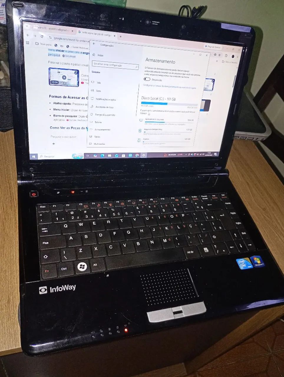 Notebook Itautec Infoway Intel Core 2 Duo | SSD 120GB | Funcionando