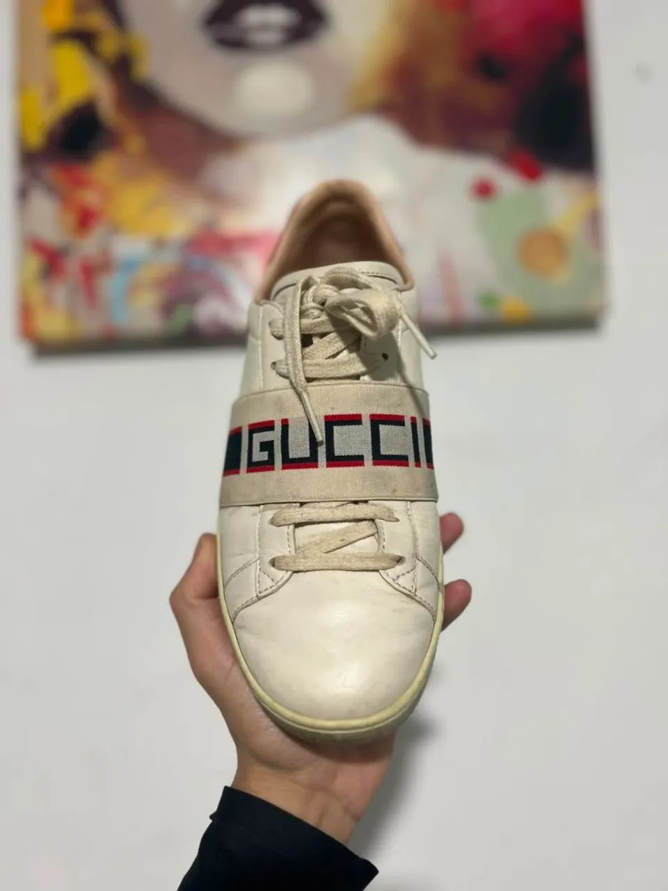 Gucci Ace Logo Leather Sneaker - Foto 2