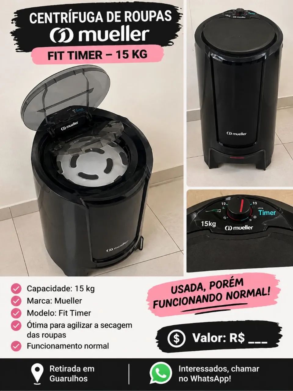 Centrífuga de 15 kilos