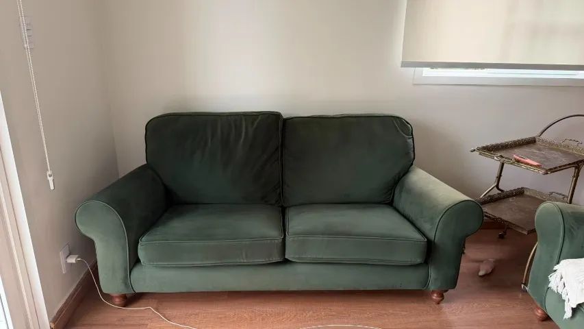 Vendo Par de Sofás Vintage (Anos 60/70) - Verde Musgo - Foto 3