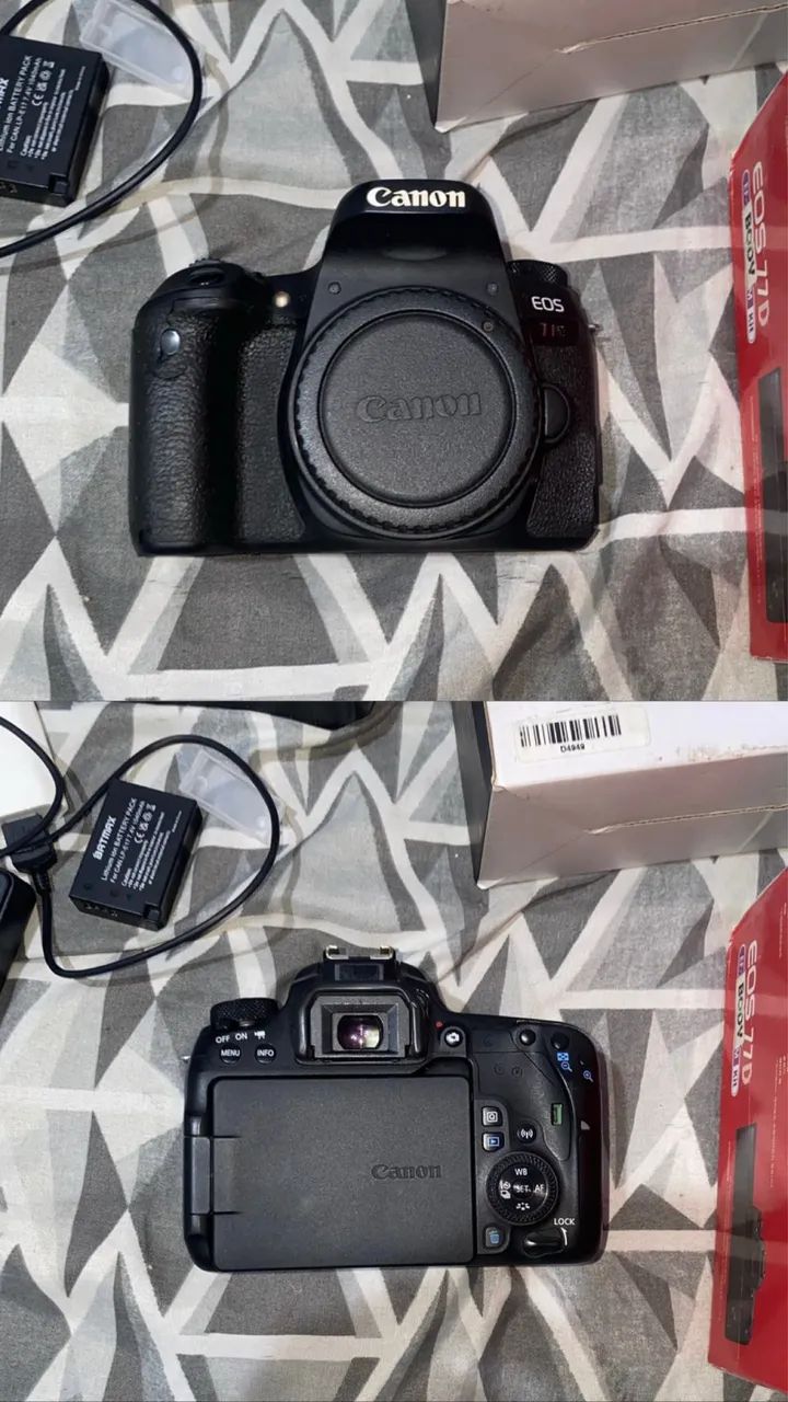 Cânon 77d com Grip, 2 baterias e caixas  - Foto 3