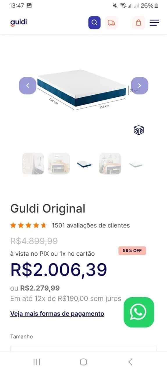 COLCHAO GULDI PREMIUM + TRAVESSEIROS PREMIUM+ BOX+CABECEIRA CHIQUE!!! IMPERDÍVEL E BARATO! - Foto 2