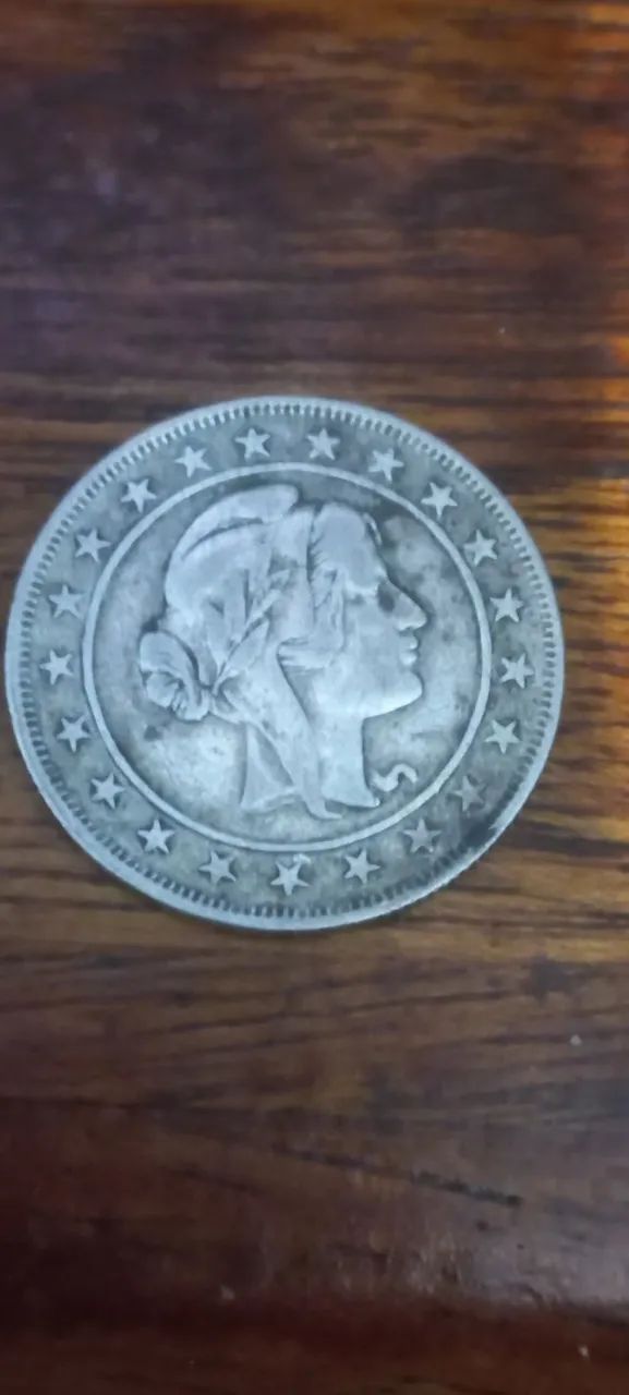 Moeda Prata 2000 Reis Ano 1924 Mbc Série Mocinha - Foto 2