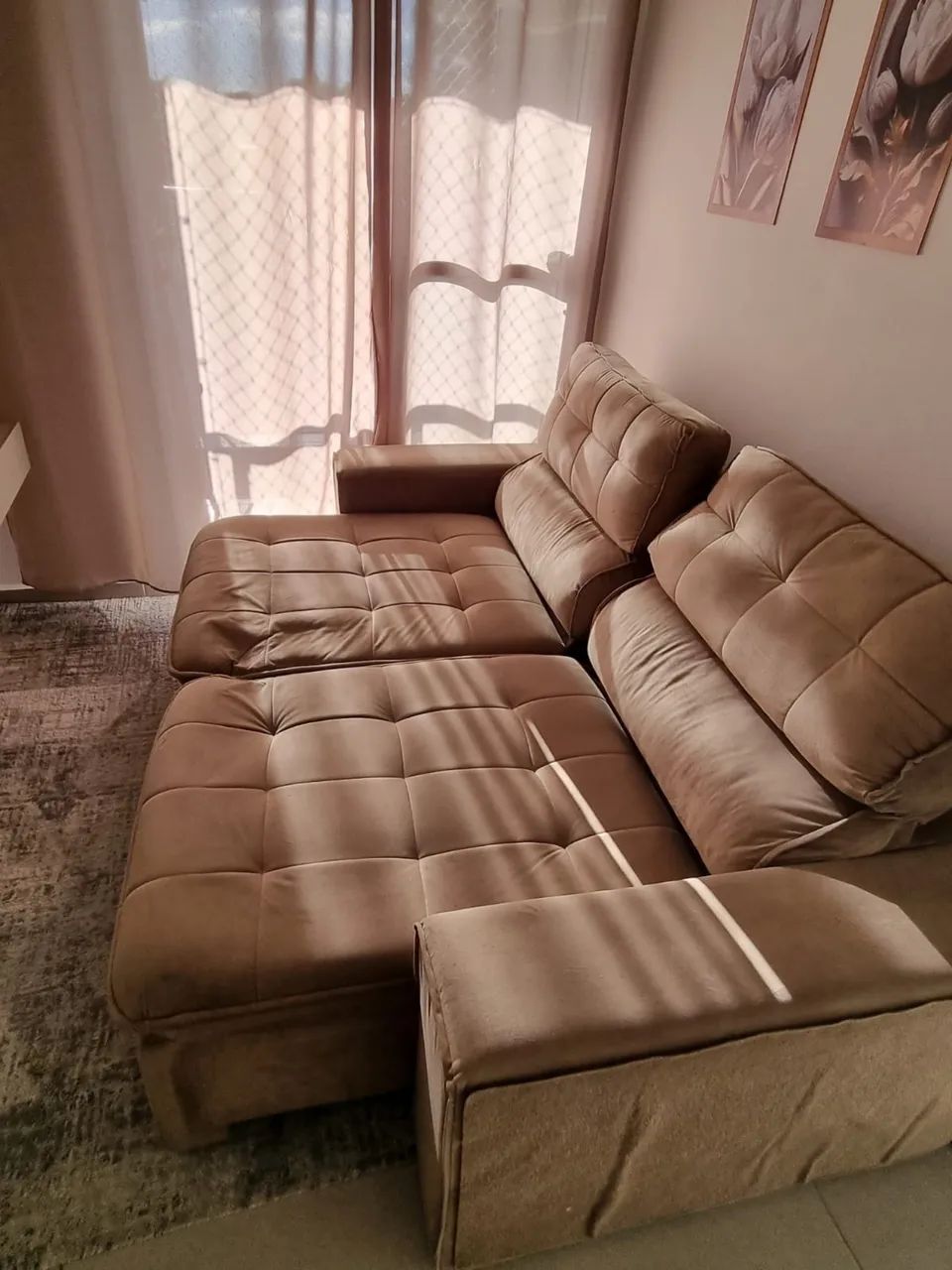Vendo sofá de suede 2.10m - Foto 5