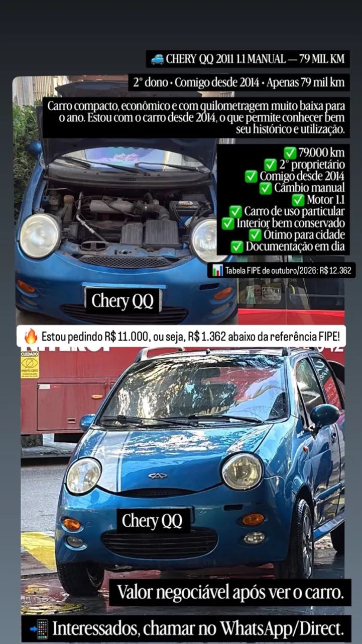 Caoa Chery Qq QQ 1.1/1.0 12V 69cv 5p 2011