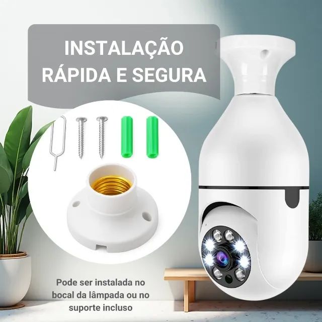 Câmera Wifi Lampada Giratoria  - Foto 2