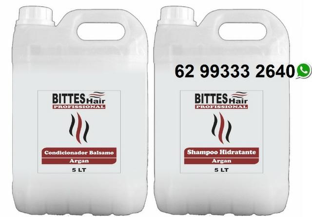 Shampoo Hidratante e Condicionador Balsamo Argan 5 litros Bittes Hair