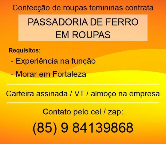 Vaga para passadoria de ferro em roupas