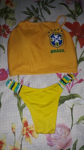 Conjunto do brasil top e calcinha tamanho p - Foto 3