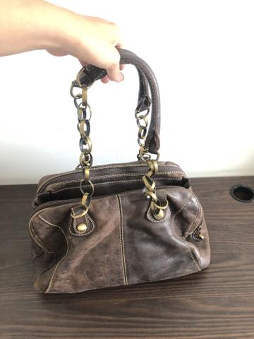Bolsa animale de couro marrom