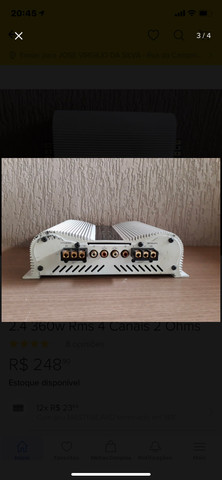 Módulo Amplificador Banda Voxer 2.4 360w Rms 4 Canais 2 Ohms - Foto 3