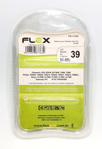 Bateria Telefone Sem Fio 3.6v 600mah Tipo AA Universal Fx-110u Nova na Embalagem - Foto 2