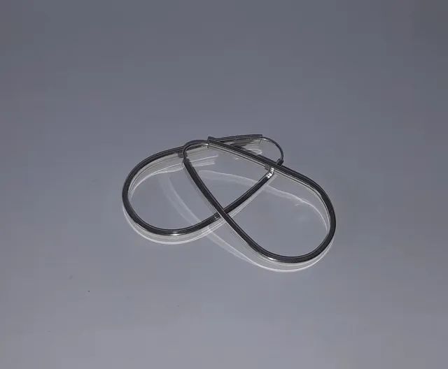 Brinco Argola Oval Lisa em Prata Grande