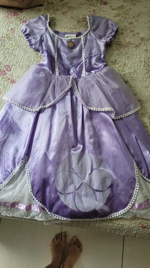 Fantasia Vestido Princesa Sofia Disney Tamanho 3/4 Anos, Roupa Infantil  para Menina Lorcon Usado 91580097