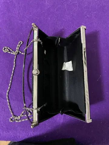 Bolsa de Festa Preta e Prata Conversível (linda!) - Foto 4
