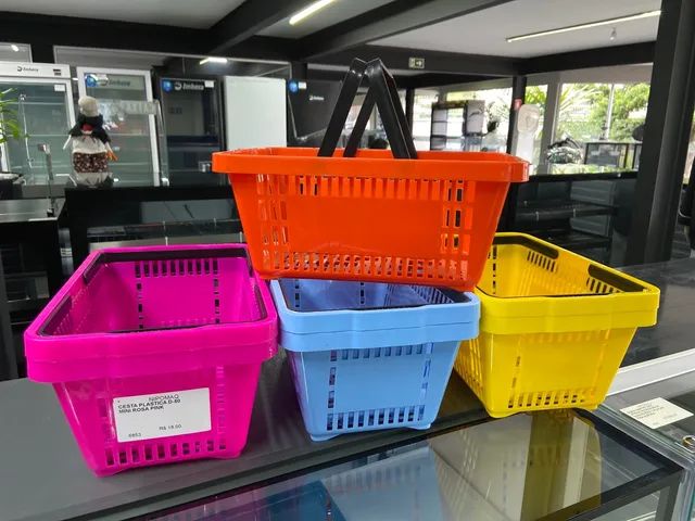 CESTA PLÁSTICA MINI VÁRIAS CORES D-50 