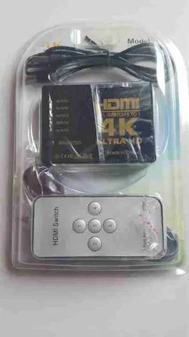 Switch 5x1 Hdmi 4K para TV com controle Remoto Novo - Foto 4