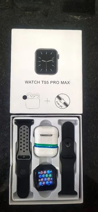 Smartwatch T55 PRO MAX -Novo - Com fone sem fio e 2 pulseiras - Foto 4