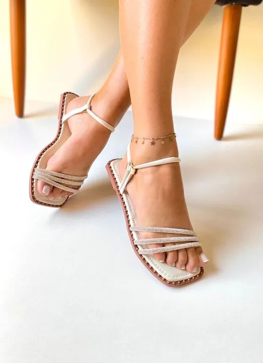 Sandália Feminina com Strass - Foto 4