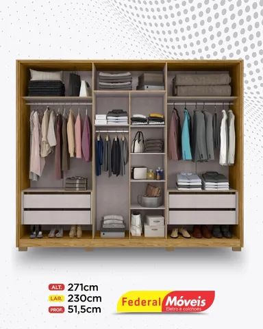 Guarda Roupa 6 Portas 4 Gavetas Super Lindo Fazemos Entrega  - Foto 2