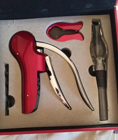 Kit Abridor De Vinho Completo Com Sacarolha Original Na Caixa Novo 100 - Foto 2