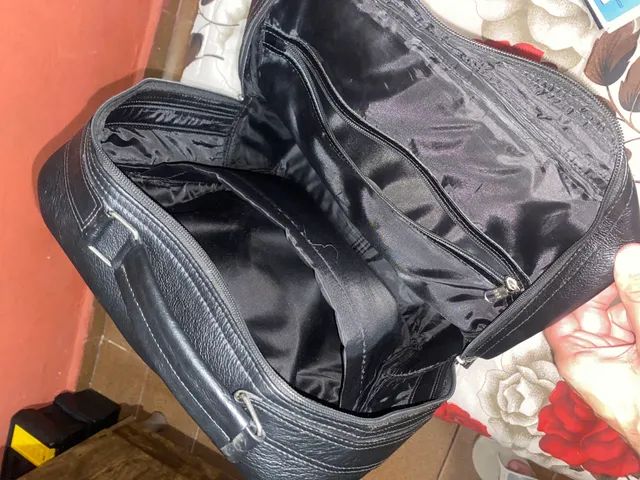 Mochila de couro legítmo preta - Foto 4