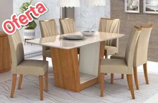 Mesa de jantar 6 lugares 