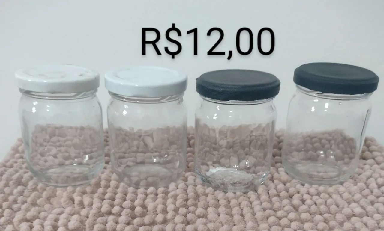 4 lotes de vidro com tampa - Foto 3
