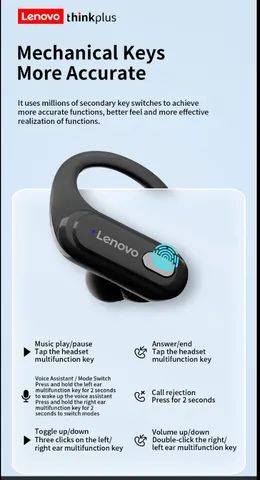 Fone via bluetooth da Lenovo XT60B  - Foto 4