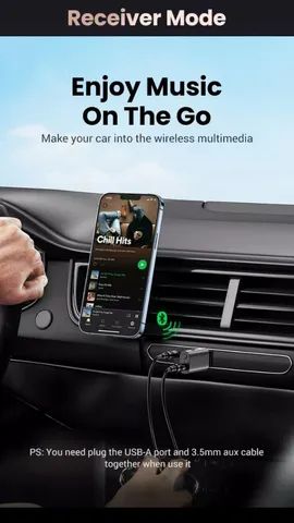 Adaptador Bluetooth UGREEN 2 em 1 para TVs e Aparelhos de Som (Novo) - Foto 4