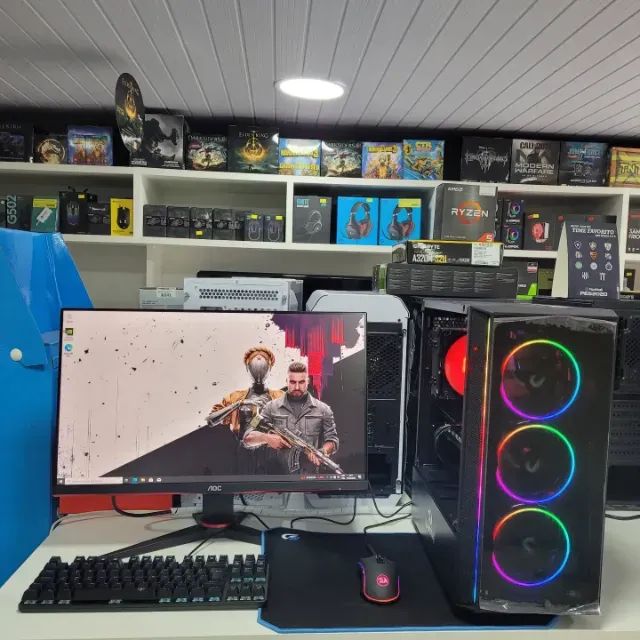 PC Gamer Novo + Monitor 24pl  Ryzen 5 + RTX 3050 1 ano de garantia e em até 12x