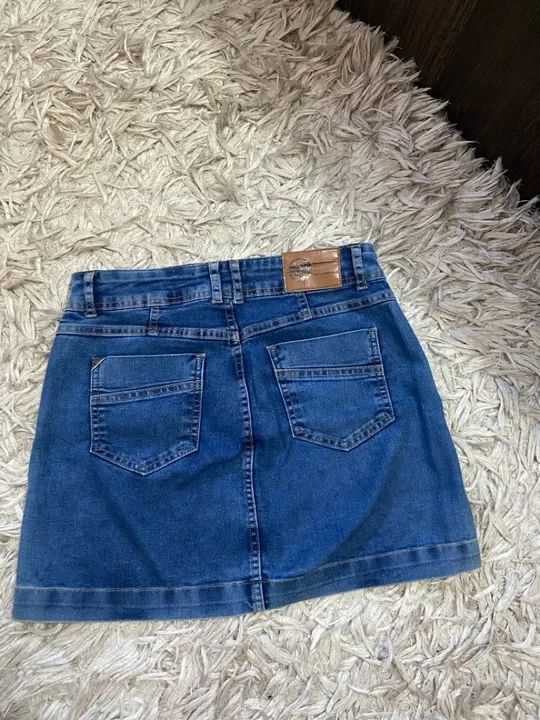 Saia jeans feminina  - Foto 4