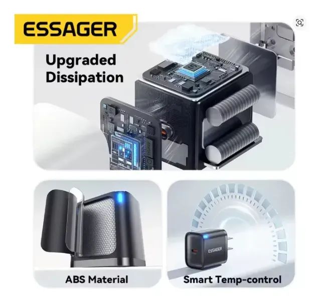 Carregador Rápido Essager Premium 30w Tomada Usb-c - Foto 5