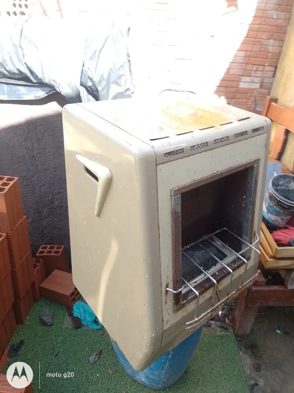 Aquecedor a gaz Prosdócimo Antigo proto para restaurar ou usar assim vai com botijão liqu