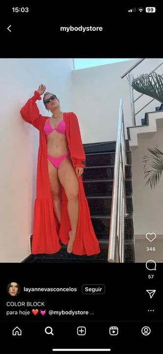 Saída de praia cor fúcsia - Foto 4