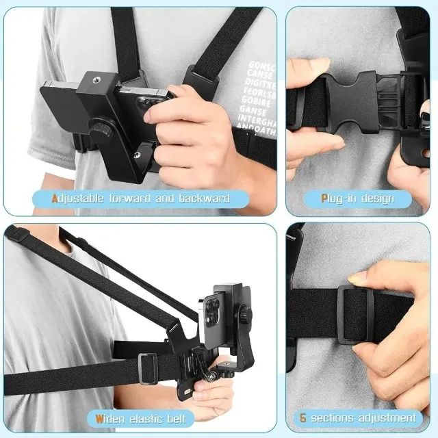 Suporte Peito Peitoral Para Celular Câmera Gopro Chest Band  - Foto 4