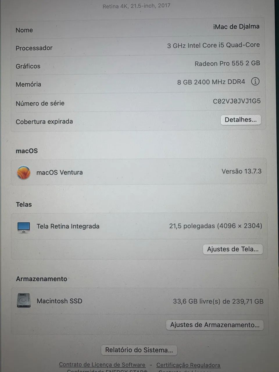 Apple iMac 21.5 2017 Retina 4K64617709452931122