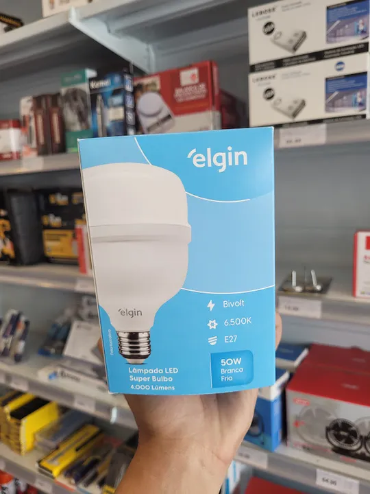 Lâmpada Bulbo LED GNA 50W 6500k Elgin Bivolt Luz Branca Fria